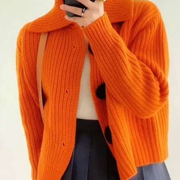 Tangerine orange Cardigan size L - Picture 2 of 5